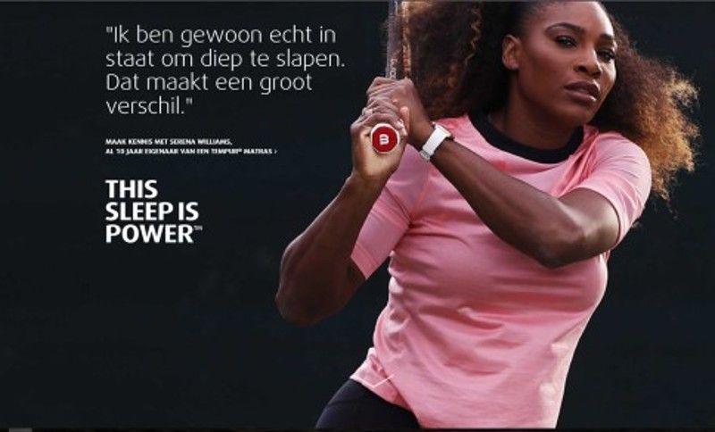 Serena Williams en Tempur