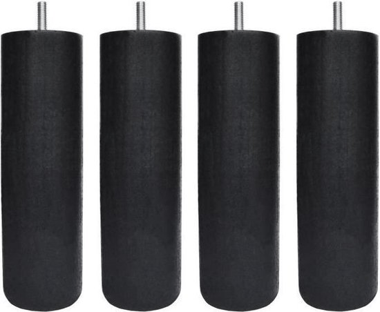 set buitenpoten Bultex zwart 23 cm (set van 4)